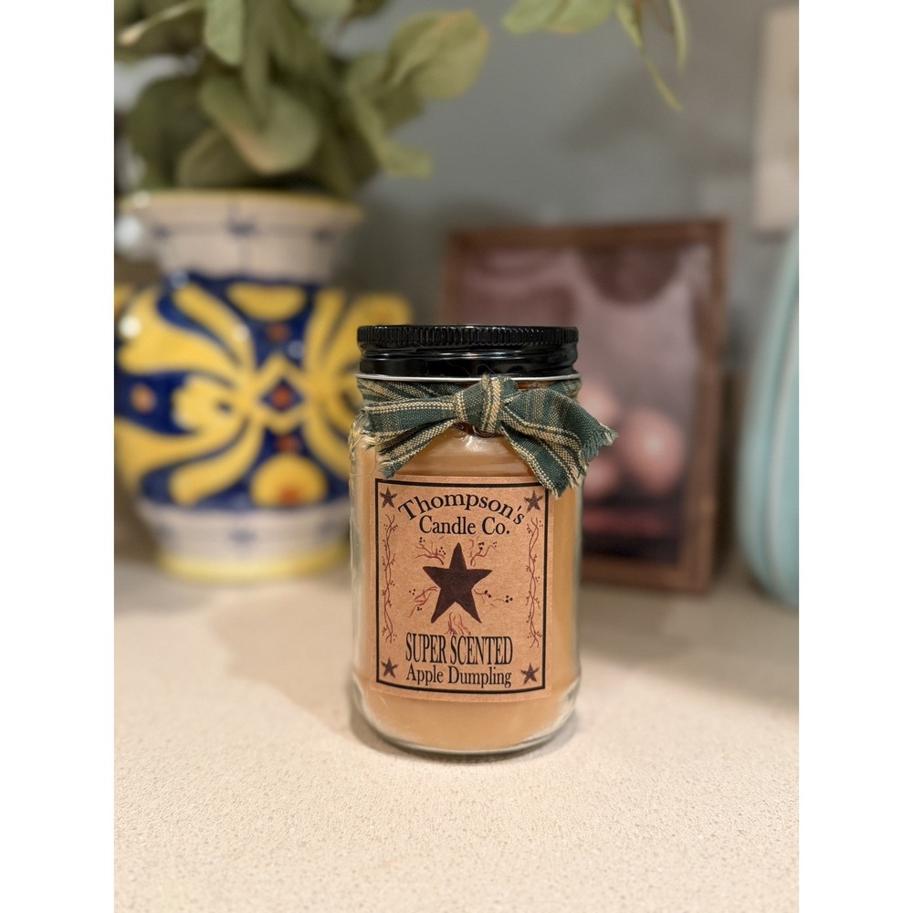 Thompson's Candle Co Apple Dumpling Mason Jar Candles Tennessee Smoky Mountains